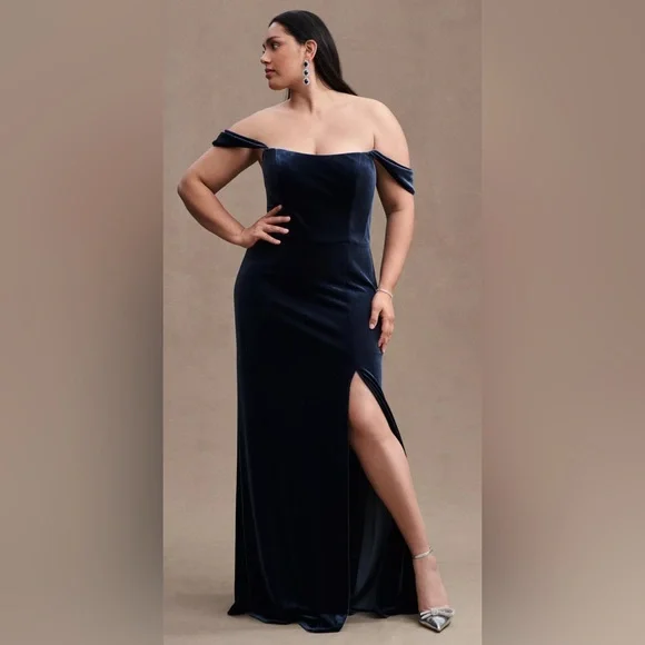 french blue velvet dress Starlet Wiggle Dress in Blue Velvet main image 0
